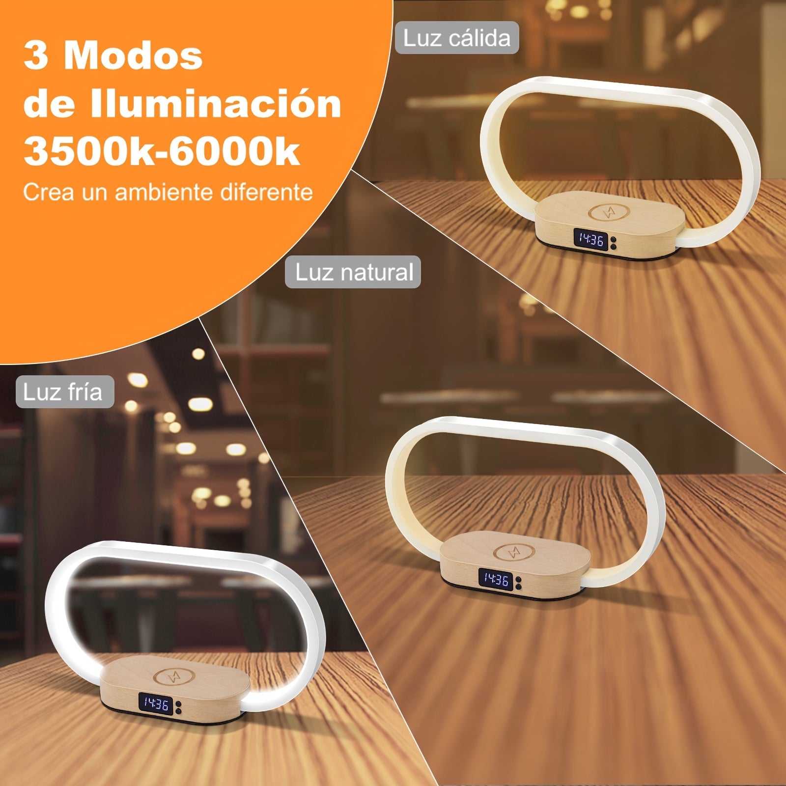 Advanced LED Desk Lamp with Wireless Charger, USB Port, and Multi-Functional Clock - Foldable, Adjustable, and Energy-Efficient - Perfect for Desktop, Bedroom, Bedside, Office, and Study