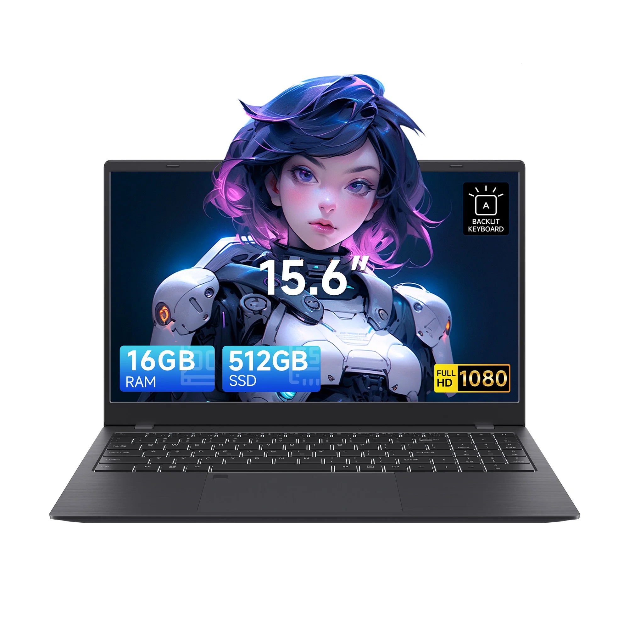 15.6 Inch Laptop 5000mAH Large Capacity 16GB 512GB SSD Laptops Brand New Personal and Home Laptops