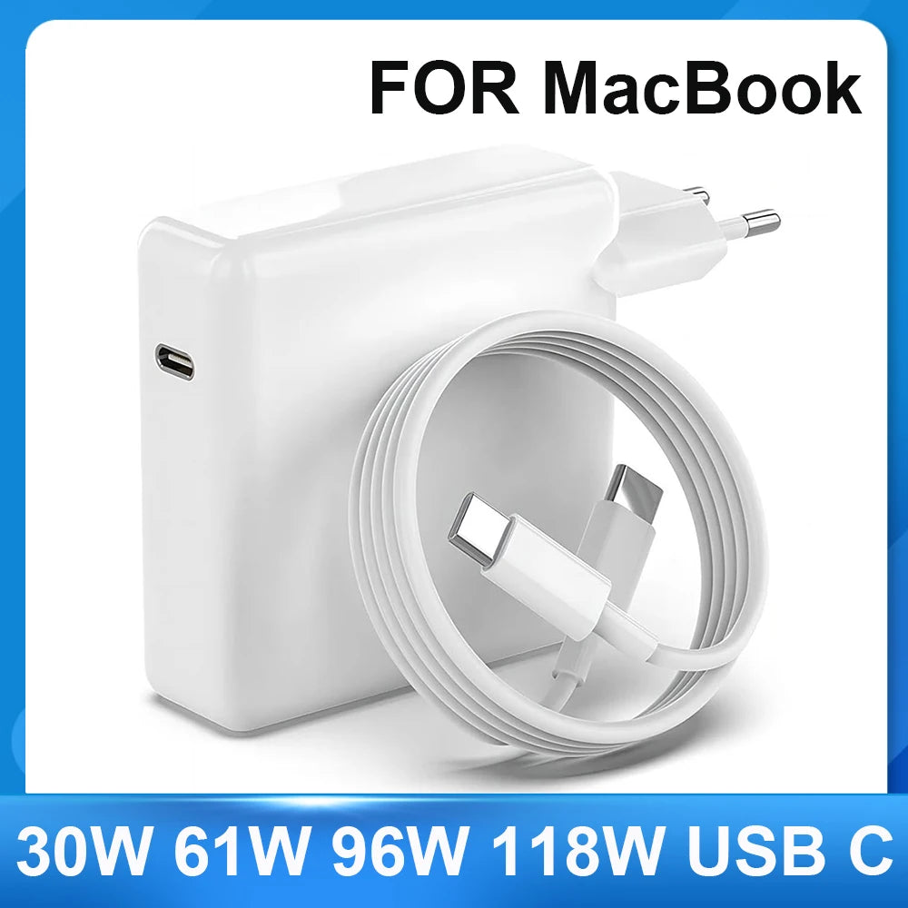 30W 61W 96W 118W USB C Charger Power Adapter for MacBook Pro 16, 15, 13 inch, New Air 13 inch Works with Type C PD