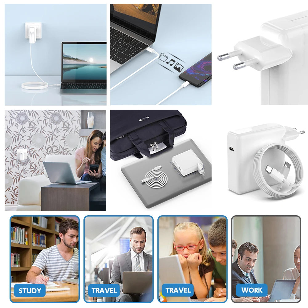 30W 61W 96W 118W USB C Charger Power Adapter for MacBook Pro 16, 15, 13 inch, New Air 13 inch Works with Type C PD