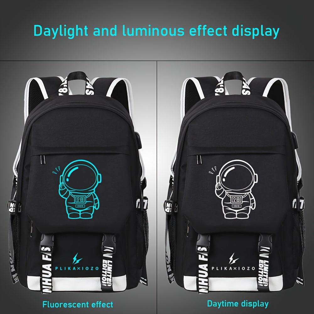 3pcs/set Men's New Casual Fashion New Large Capacity Backpack, Multifunctional Simple Waterproof Backpack, 16 Inch Laptop Bag, Lightweight Luminous Crossbody Bag, Handbag And Backpack