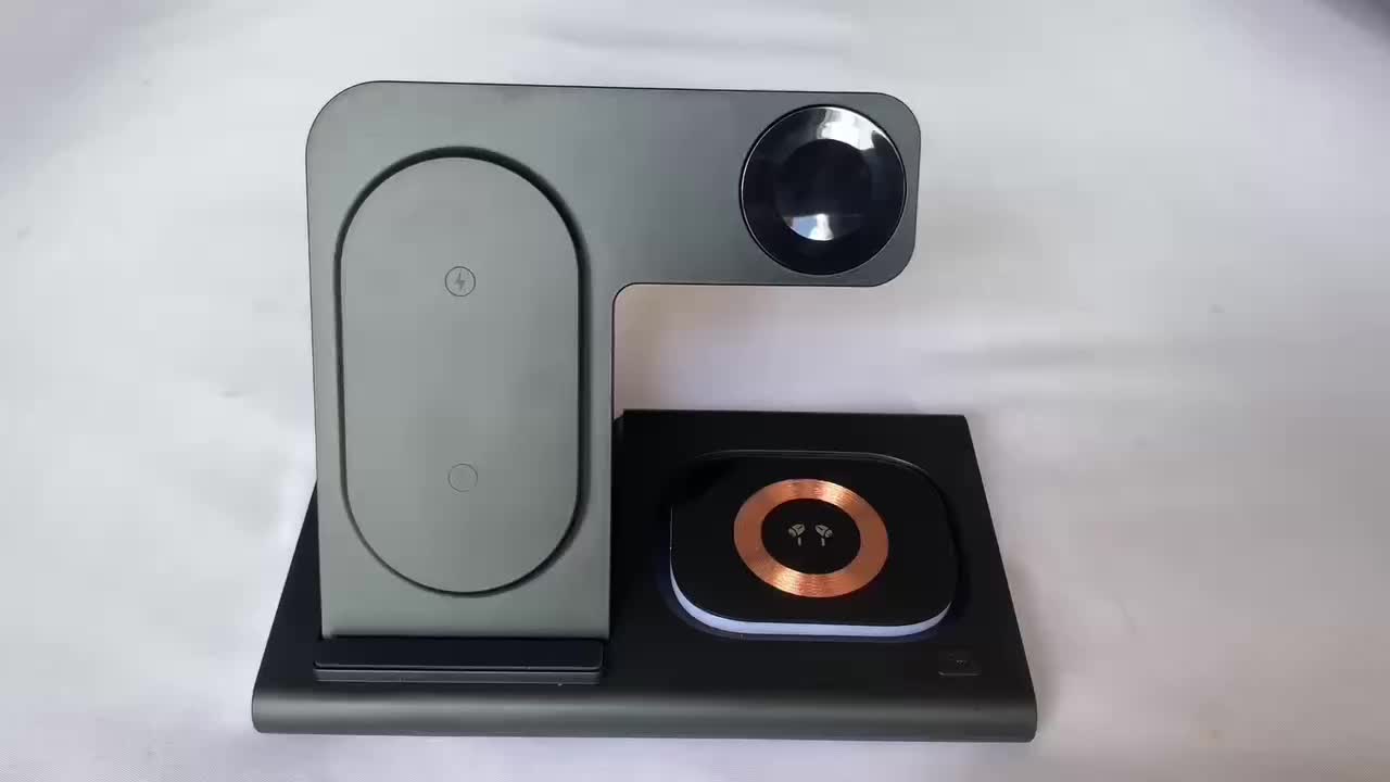 Wireless Charging Station, 4 In 1 Wireless Charger Stand, Multi Fast Wireless Charging Dock For iPhone Multiple Devices For IPhone 14/14 Plus/13/12/11/Pro/Max/X/XS/XR/8, For iWatch Ultra/8/7/6/5/4/3/2/SE, For Airpods 3/2/Pro,