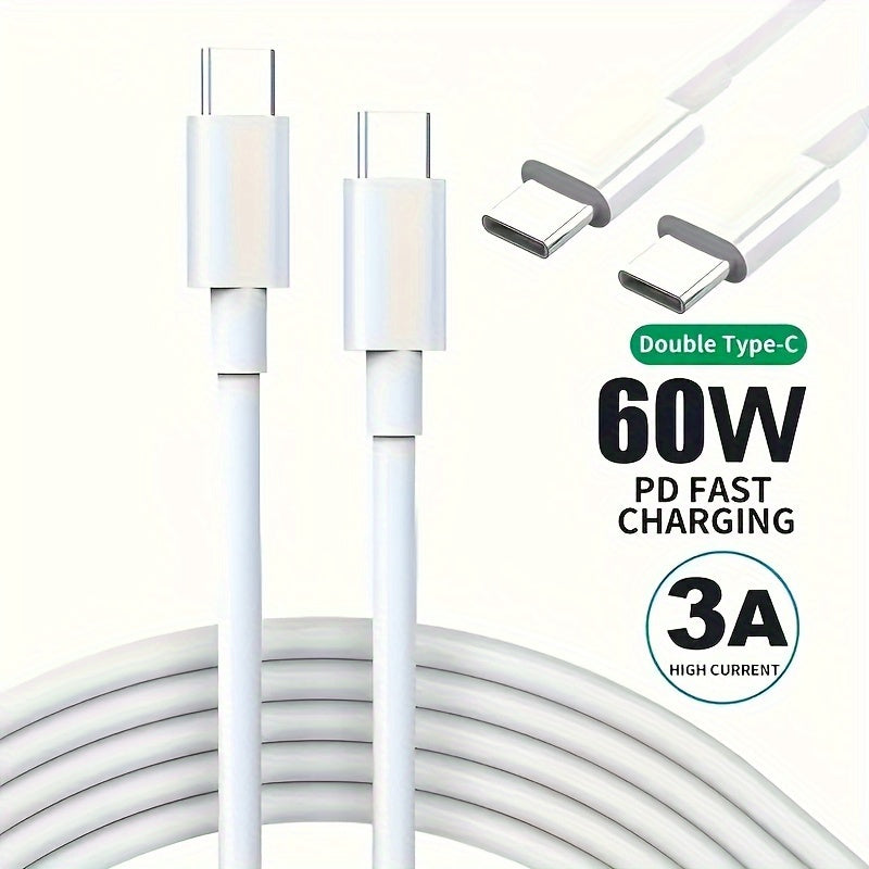 New 60W Fast Charging Cable Type-C To Type-C Charger Data Transmission Durable For Type-C Charging
