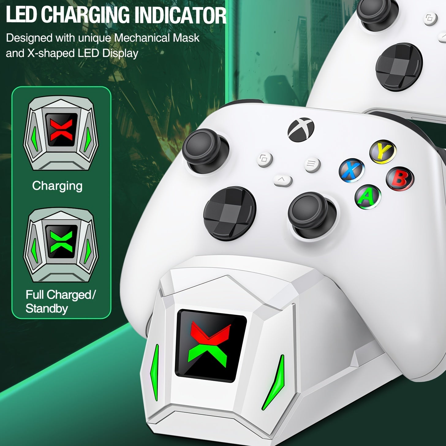 Controller Charger Station with 2x5520mWh Rechargeable Battery Packs for Xbox One/Series X|S Controller - Dual Charging Dock for Xbox One Controller Battery Pack with 4 BatteriesCovers for Xbox - For Xbox Gamers -  Ideal for