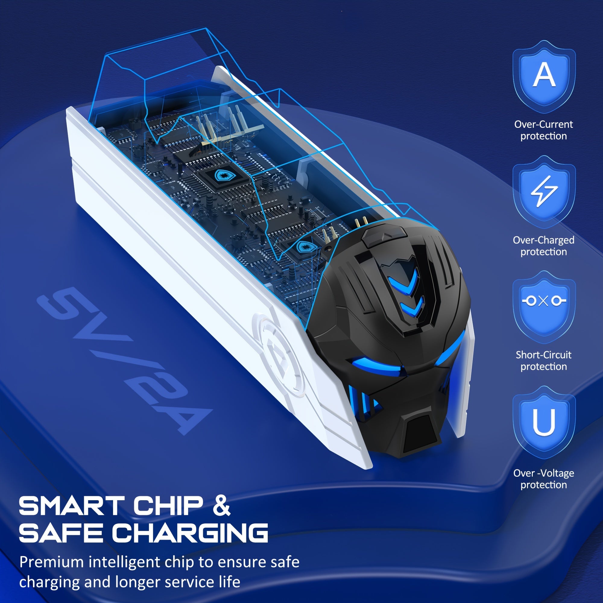 For PS5 Dual Charger Station With Indicator Light/ Fast Charging/Smart Chip Security Protection