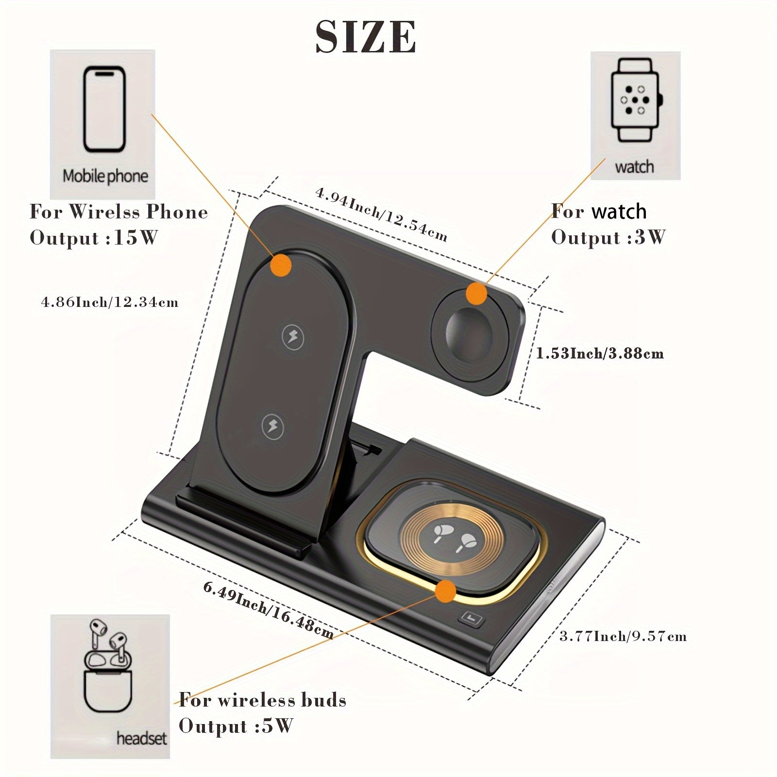Wireless Charging Station, 4 In 1 Wireless Charger Stand, Multi Fast Wireless Charging Dock For iPhone Multiple Devices For IPhone 14/14 Plus/13/12/11/Pro/Max/X/XS/XR/8, For iWatch Ultra/8/7/6/5/4/3/2/SE, For Airpods 3/2/Pro,