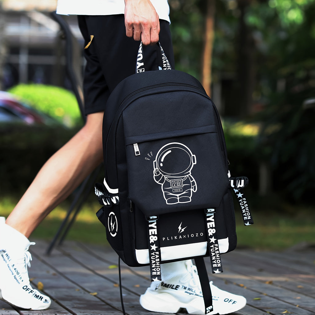 3pcs/set Men's New Casual Fashion New Large Capacity Backpack, Multifunctional Simple Waterproof Backpack, 16 Inch Laptop Bag, Lightweight Luminous Crossbody Bag, Handbag And Backpack