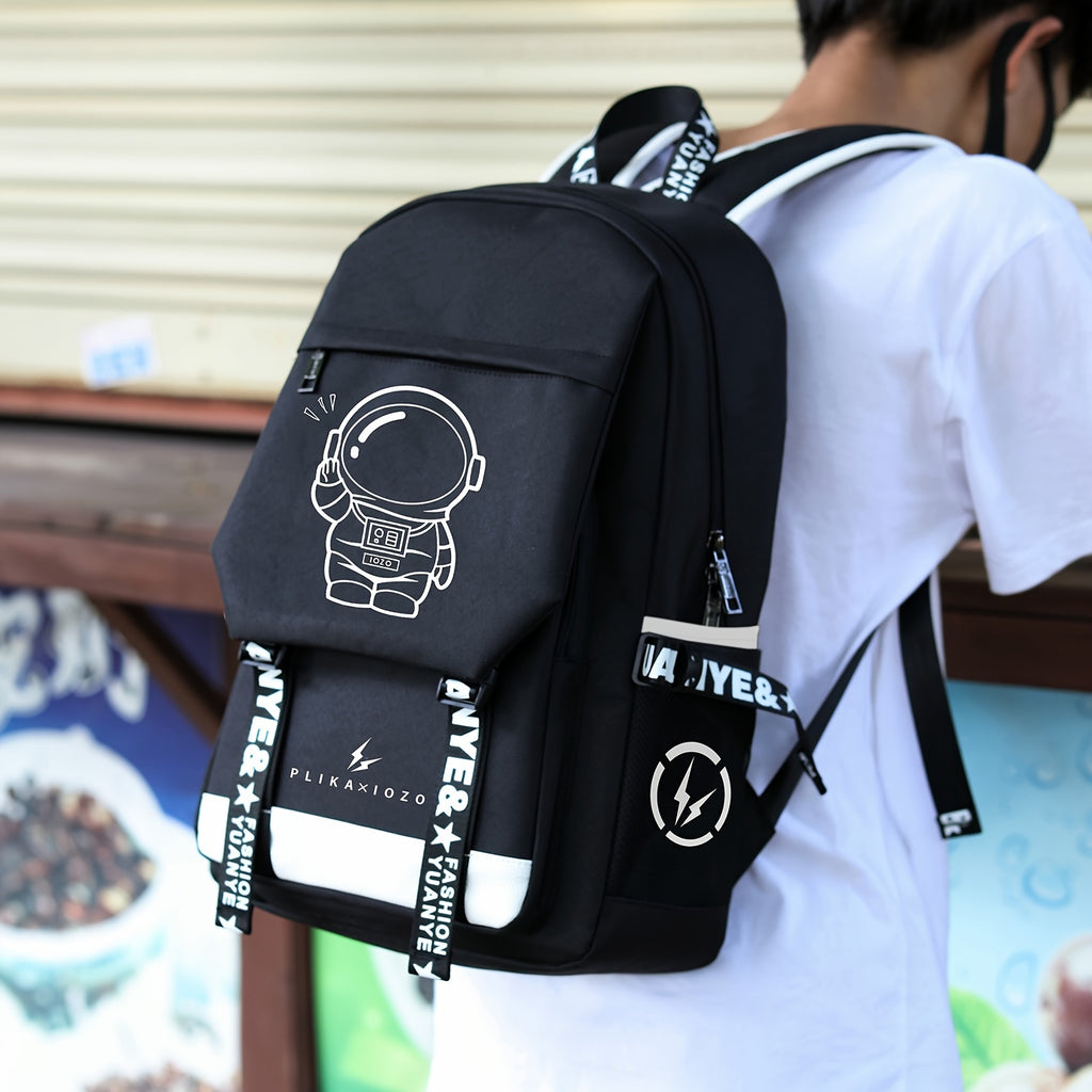 3pcs/set Men's New Casual Fashion New Large Capacity Backpack, Multifunctional Simple Waterproof Backpack, 16 Inch Laptop Bag, Lightweight Luminous Crossbody Bag, Handbag And Backpack