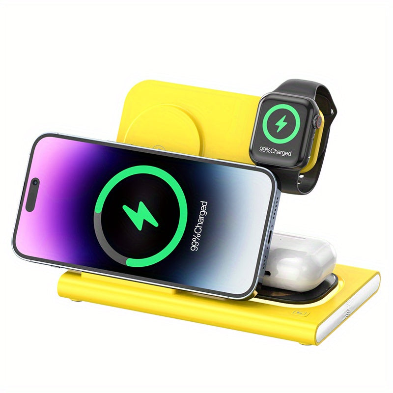 Wireless Charging Station, 4 In 1 Wireless Charger Stand, Multi Fast Wireless Charging Dock For iPhone Multiple Devices For IPhone 14/14 Plus/13/12/11/Pro/Max/X/XS/XR/8, For iWatch Ultra/8/7/6/5/4/3/2/SE, For Airpods 3/2/Pro,