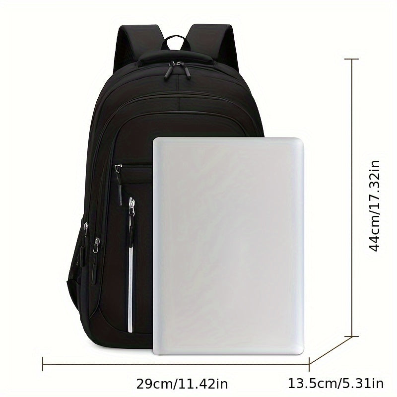 Men'S Casual Nylon Backpack - High-Capacity Travel Laptop Bag for Daily Commute, Middle School, High School, and College Students - Durable, Lightweight, and Easy to Clean