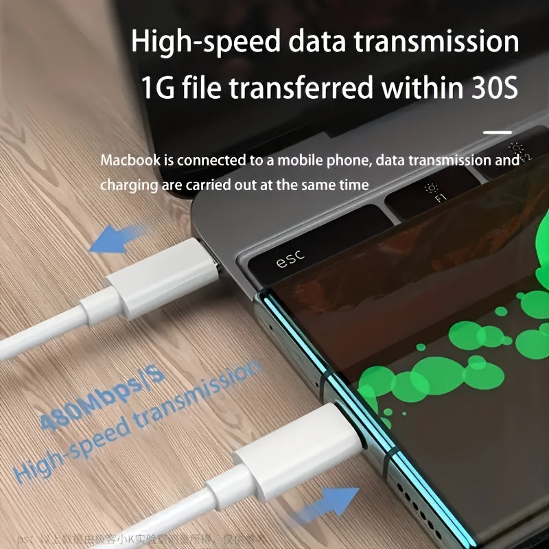 New 60W Fast Charging Cable Type-C To Type-C Charger Data Transmission Durable For Type-C Charging