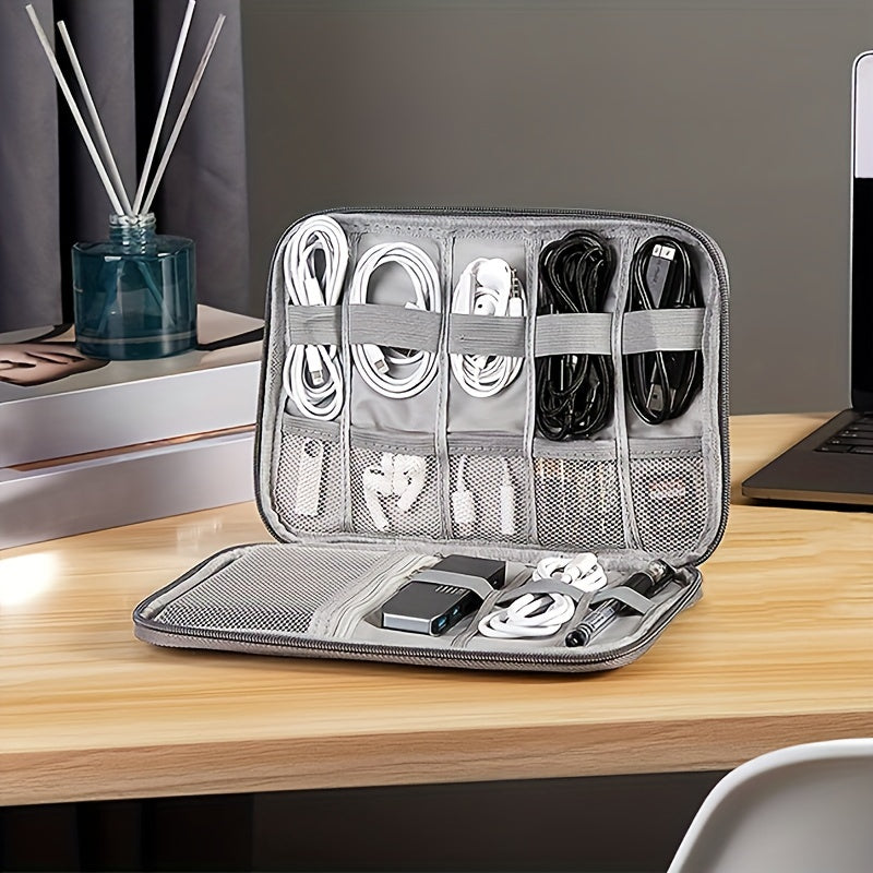 [Multi-pocket Travel Essentials Organizer] Travel Essentials Multi-pocket Cable Organizer Bag, Small Charging Cord Storage, Charger, Cables, Cord Storage And Accessory Bag, For Travel, Work