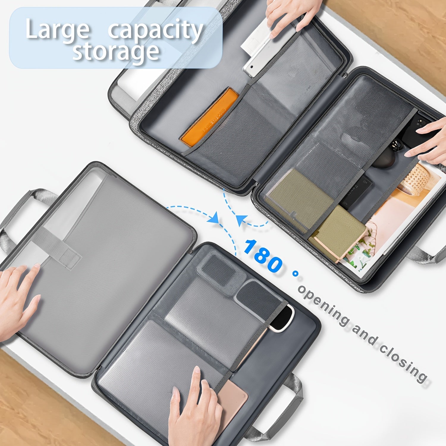 Sleek Lightweight Laptop Bag - 1pc ZINZ Polyester Waterproof Portable - Large Capacity Storage, Padded Compartment for Office, Travel & Daily Commute, Cute