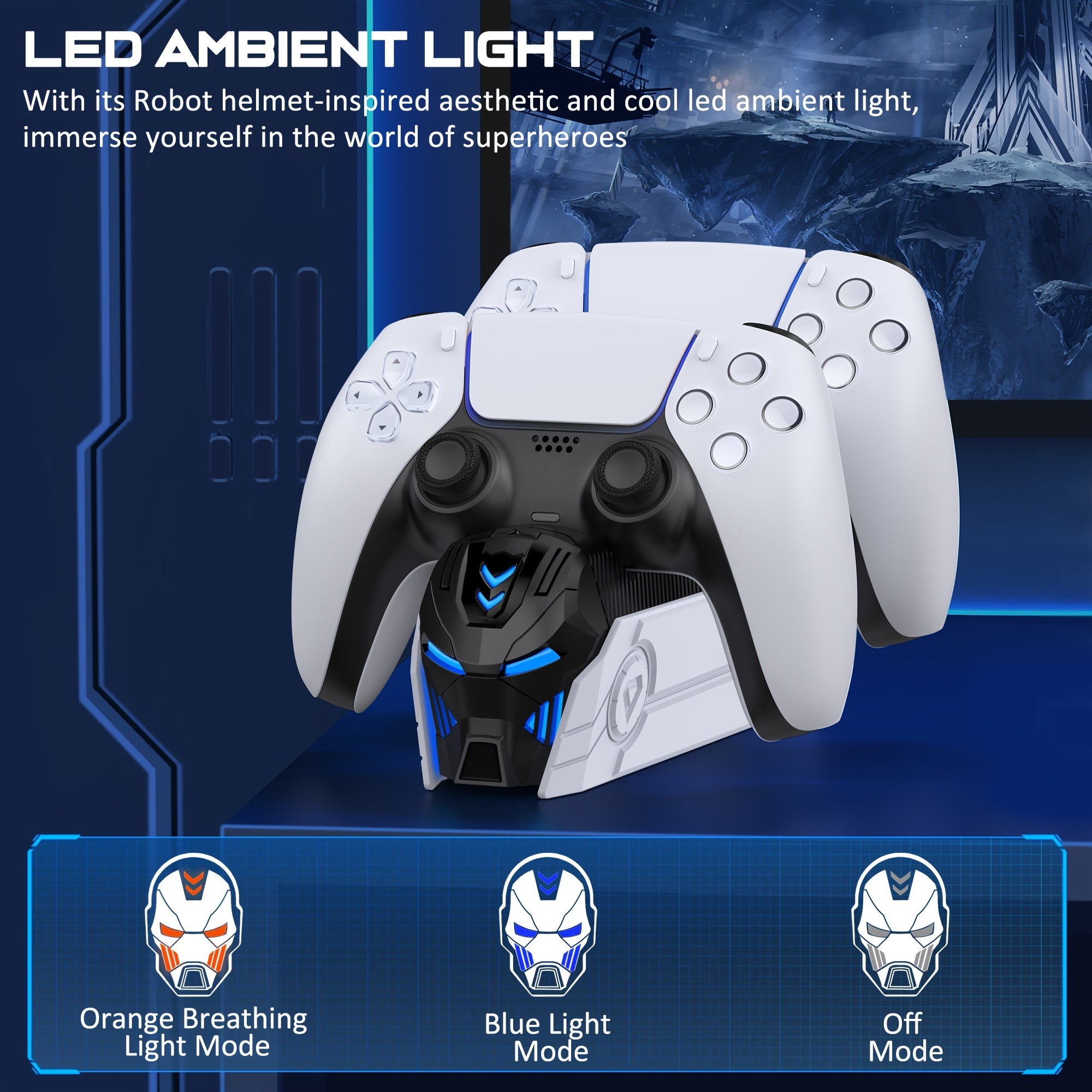 For PS5 Dual Charger Station With Indicator Light/ Fast Charging/Smart Chip Security Protection