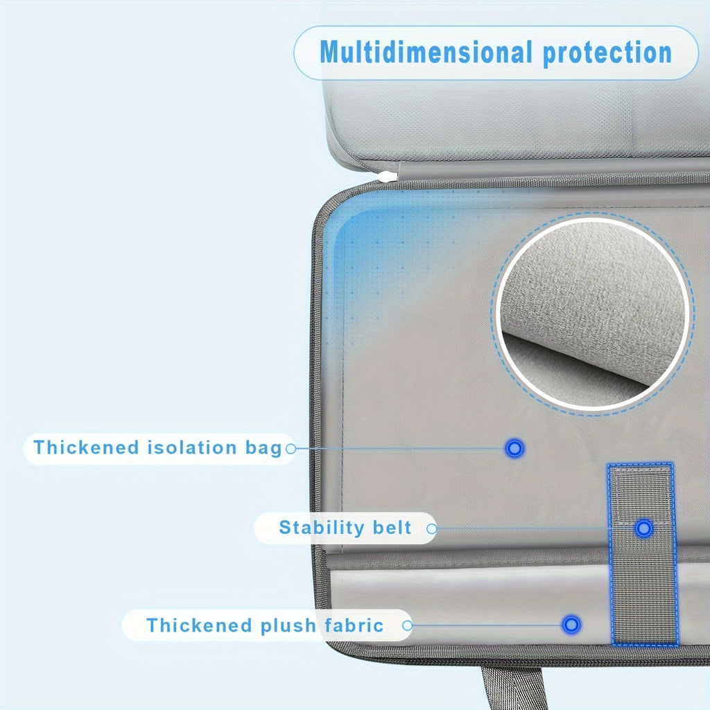 Sleek Lightweight Laptop Bag - 1pc ZINZ Polyester Waterproof Portable - Large Capacity Storage, Padded Compartment for Office, Travel & Daily Commute, Cute