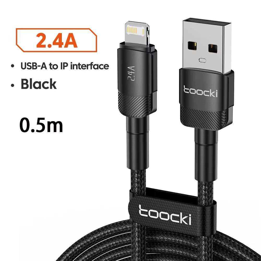 USB Cable for Iphone 14 13 12 Pro Max X XS XR 8 7 plus Ipad Fast Charging Charger Aluminum Ip Cable for Iphone Data Cord