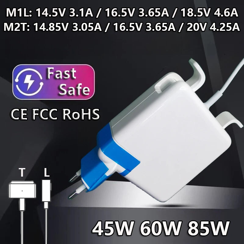 Power Adapter Compatible with MacBook Charger 45W 60W 85W for MacBook Air/Pro Magsaf* 2 1 Magnetic Power Adapter Charger A1466