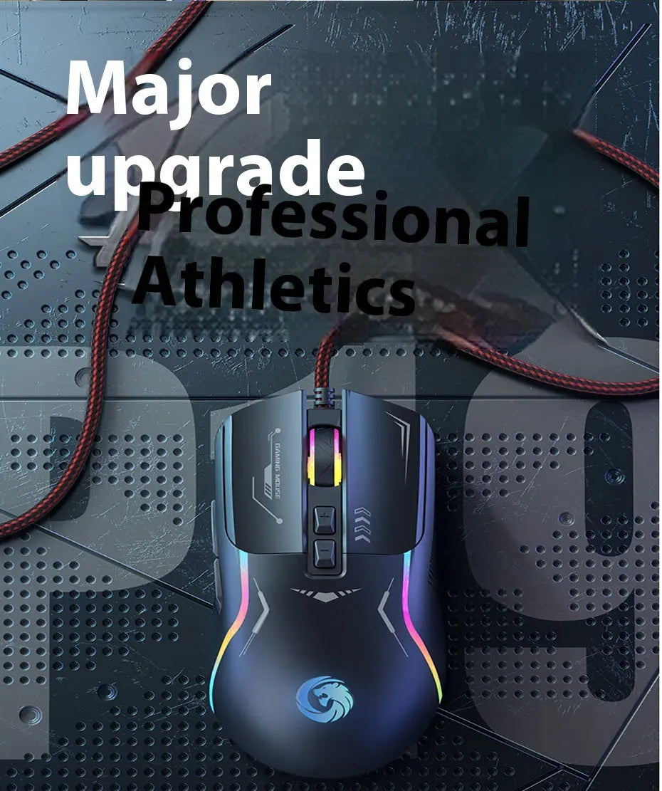 Mechanoid-style Wired Gaming Mouse - Macro Programming RGB Glowing FPS Gaming Computer Universal Audio-Enabled E-sports Mouse