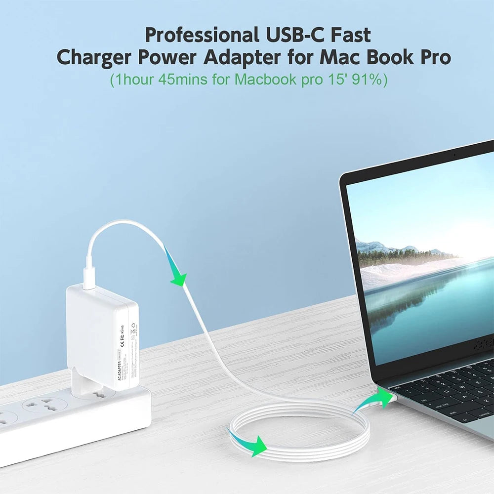 30W 61W 96W 118W USB C Charger Power Adapter for MacBook Pro 16, 15, 13 inch, New Air 13 inch Works with Type C PD