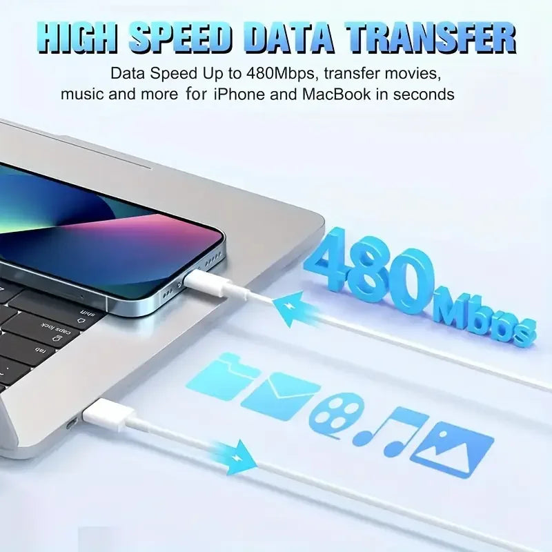 3PCS 5PCS MFi Certified USB to Lightning TPE Cable Fast Charging Cable sfor iPhone14 13 12 11Pro X 8 for iPad White 1M 2M 3M