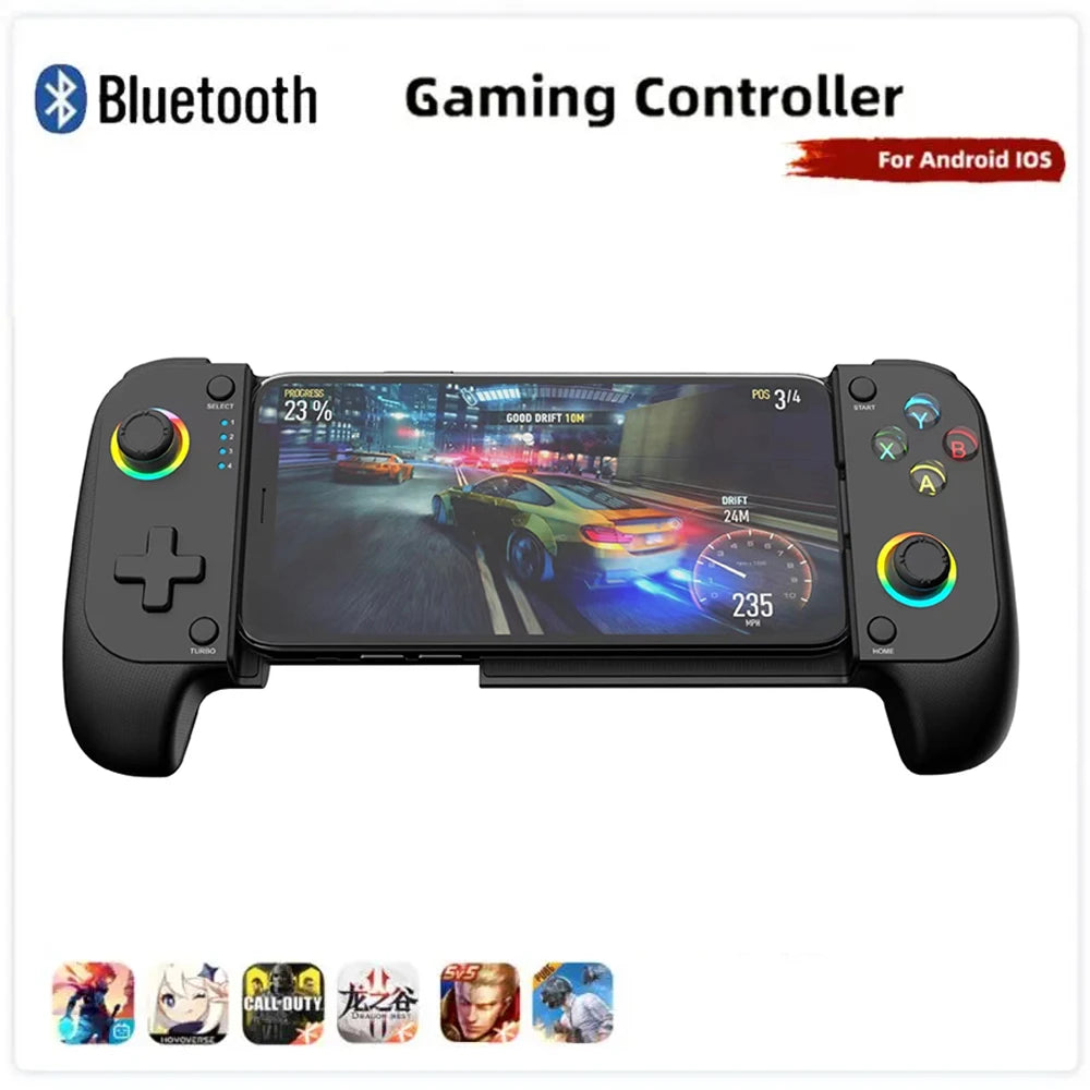 Mobile Game Controller for iPhone and Android with RGB Light,Support Play PS Remote Play, Xbox Cloud and More