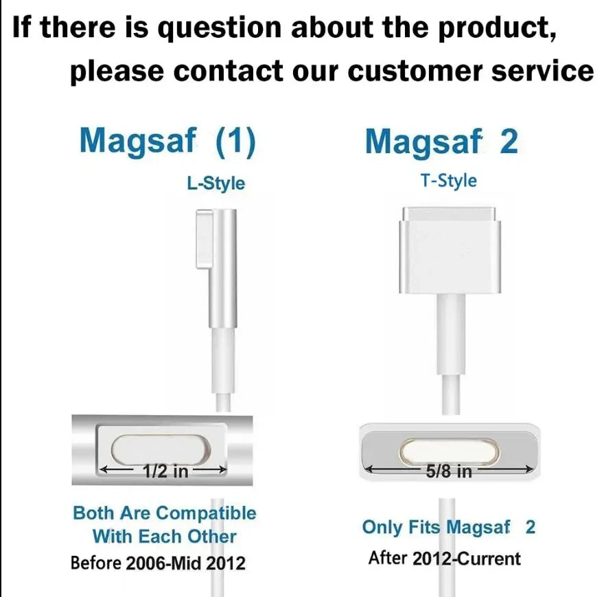 New A1278 A1286 A1398 A1502 A1369 A1466 Power Adapter for Macbook Air Pro 45W 60W 85W Magsaf* 2 1 Magnetic Power Adapter Charger