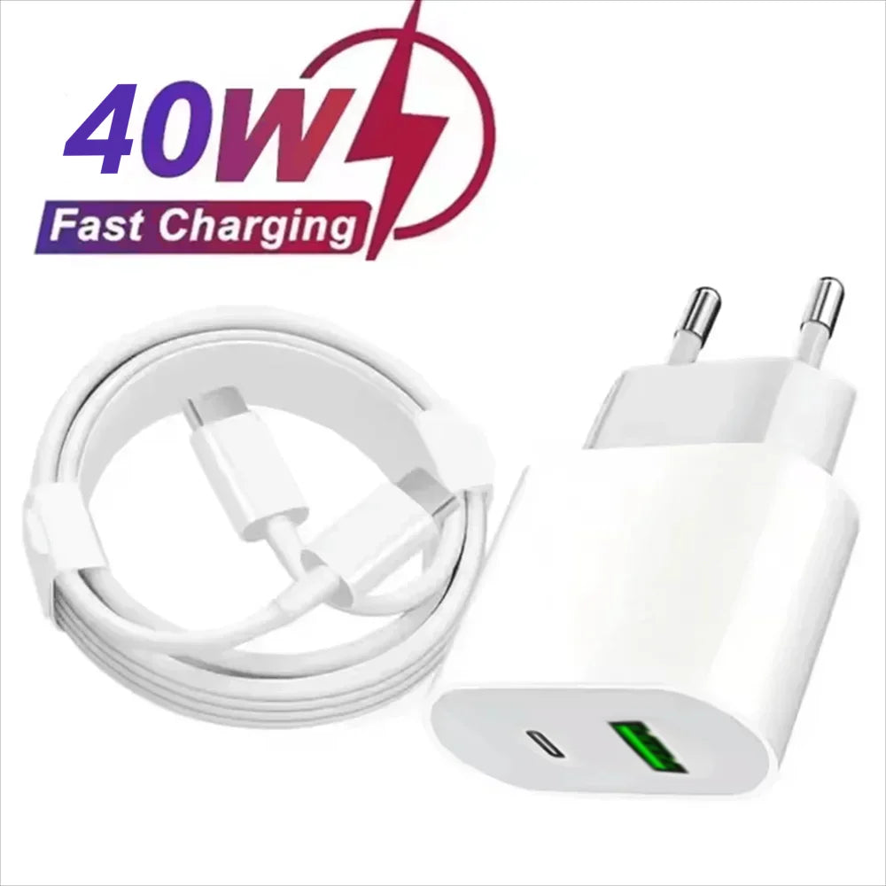 35w PD Fast Charger for iPhone 13 Pro 14 Plus 11 12 mini XS Max XR X iPad Air Quick Charging Cable USB-C Power Adapter