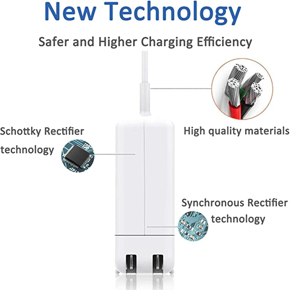 Power Adapter Compatible with MacBook Charger 45W 60W 85W for MacBook Air/Pro Magsaf* 2 1 Magnetic Power Adapter Charger A1466