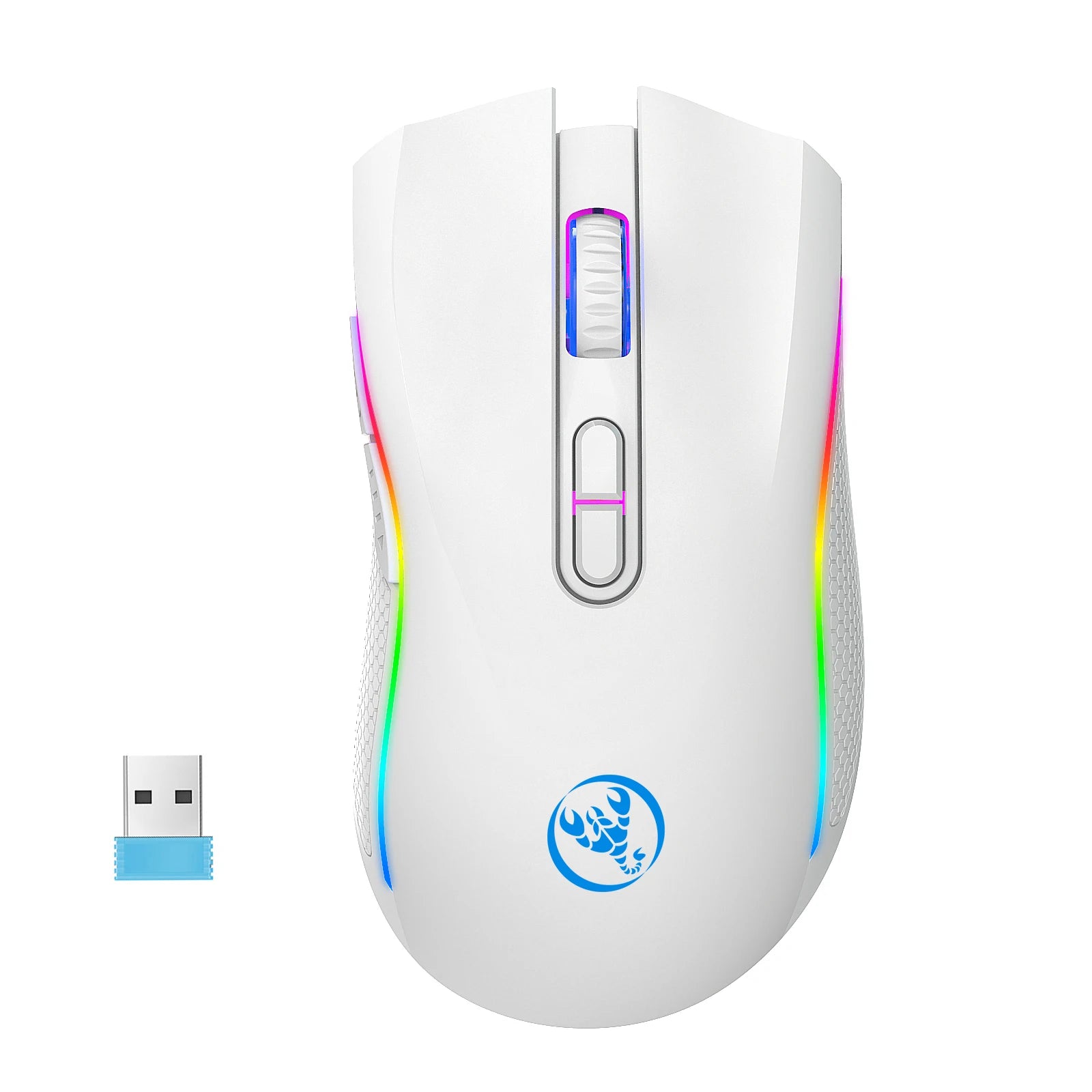 Wireless Gaming Mouse, RGB Backlit, Rechargeable 2.4G Optical, Right-Handed, Cartoon Theme