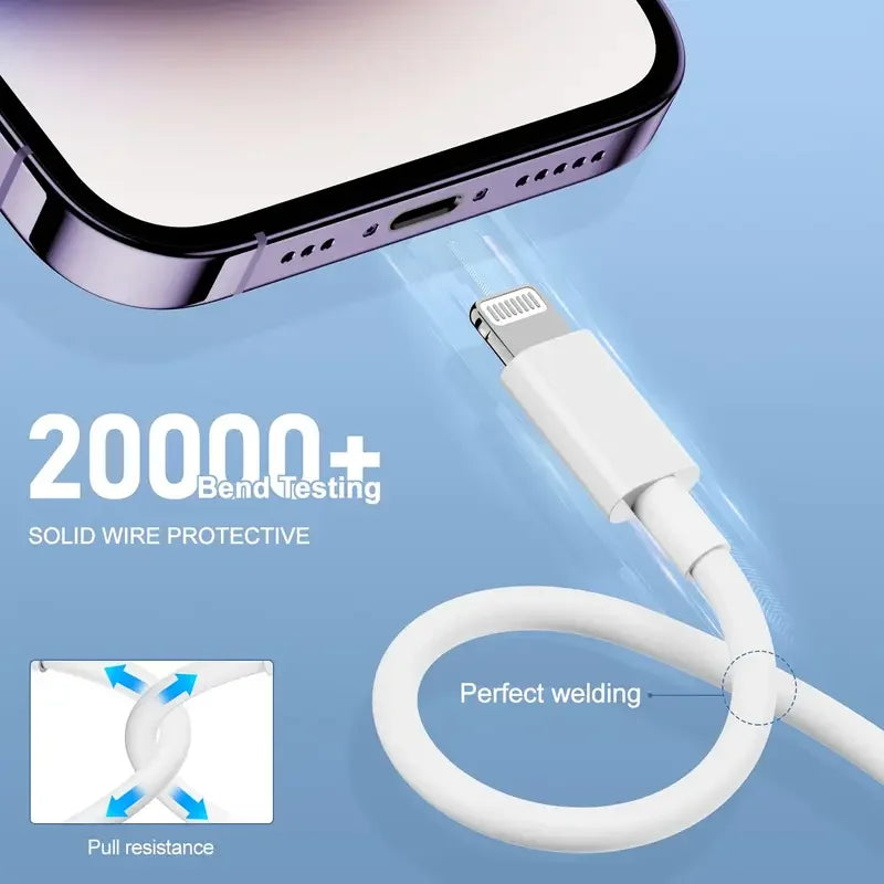 3PCS 5PCS MFi Certified USB to Lightning TPE Cable Fast Charging Cable sfor iPhone14 13 12 11Pro X 8 for iPad White 1M 2M 3M
