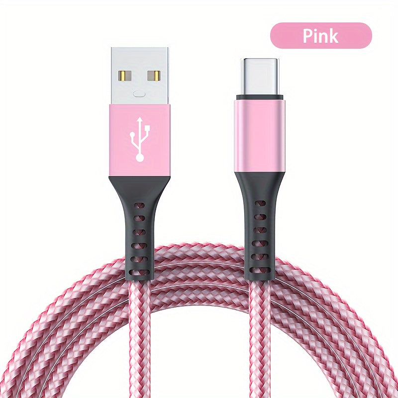 USB C Charging Cable Nylon Braided USB A To Type C Charging Cable Compatible With Samsung Galaxy Xiaomi, Vivo, Oppo, Redmi And More USB C Cables Phone Wire Cord USB Type C Charger