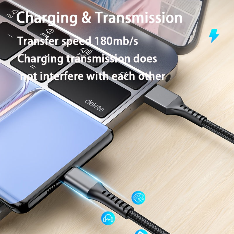 USB C Charging Cable Nylon Braided USB A To Type C Charging Cable Compatible With Samsung Galaxy Xiaomi, Vivo, Oppo, Redmi And More USB C Cables Phone Wire Cord USB Type C Charger