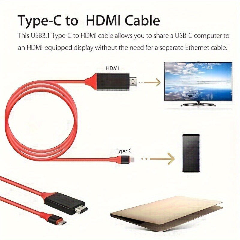 S8/S9 4K Hdmi To Type-C Usb 3.1 Adapter Cable - High-Definition Hdtv Streaming