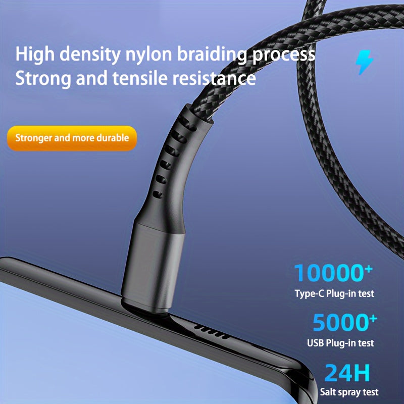 USB C Charging Cable Nylon Braided USB A To Type C Charging Cable Compatible With Samsung Galaxy Xiaomi, Vivo, Oppo, Redmi And More USB C Cables Phone Wire Cord USB Type C Charger