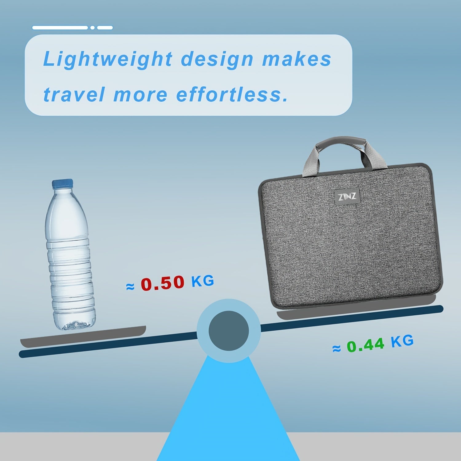 Sleek Lightweight Laptop Bag - 1pc ZINZ Polyester Waterproof Portable - Large Capacity Storage, Padded Compartment for Office, Travel & Daily Commute, Cute